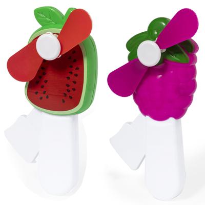 Mini ventilator/handventilator - 2x stuks - meloen/druif - verkoeling - festival/zomer