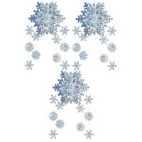 3D sneeuwvlok hangdecoratie mobiel - 3x - iriserend - 56 cm - winter thema versiering