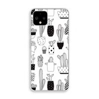 Cactusmotief: Pixel 4 Transparant Hoesje