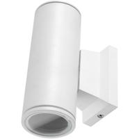 LED Buitenlamp GU10 - 2-lichts Mat Wit Rond Aluminium