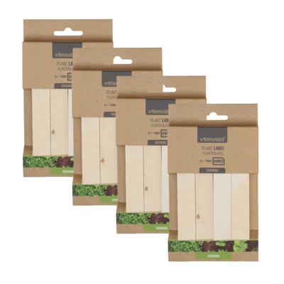 Plantetiketten / platenlabels - 96x - hout - 15 x 2 cm - steeketiketten