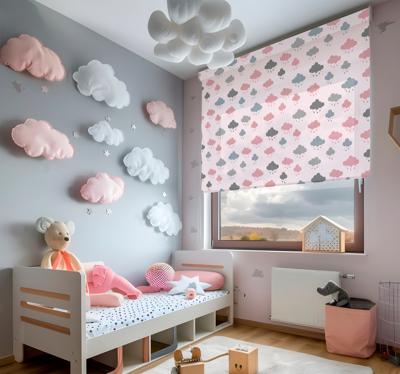 Roze en grijze regenwolken rolgordijn