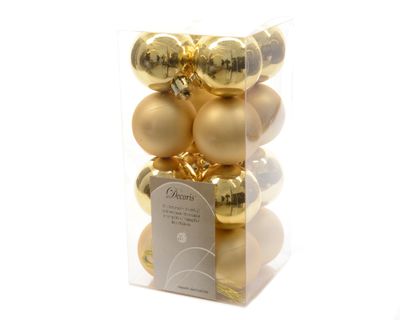Kerstbal plastic glans-mat/40mm/licht goud - Ksd