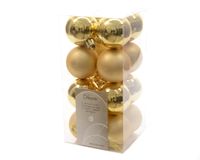 Kerstbal plastic glans-mat/40mm/licht goud - Ksd