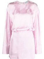 The Attico robe en satin à logo en jacquard - Rose