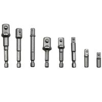 8 STKS/set socket bit extensie Bar hex schacht adapter boor moer driver Power Drill bit 1/4 (65/50/30/25mm) 3/8 (65/50mm) 1/2 (73/50mm)