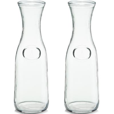 Zeller water/wijn Karaf - 2x - zonder dop - glas - 1L - schenkkan - transparant