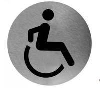 Mediclinics Mediclinics pictogram invalide toilet zelfklevend rond PS0004CS - RVS Mediclinics Mediclinics pictogram invalide toilet zelfklevend rond PS0004CS - RVS