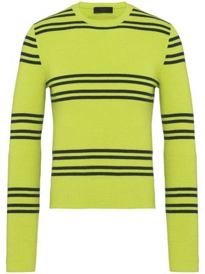 Prada pull en laine à rayures - Vert