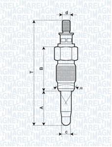 Gloeibougie MAGNETI MARELLI, Spanning (Volt)11V, u.a. für Ford, Audi, VW, Volvo, Seat, Nissan, Renault, Skoda, Mitsubishi, Peugeot