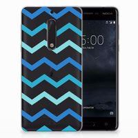 Nokia 5 TPU bumper Zigzag Blauw - thumbnail