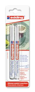 Viltstift edding 780 lakmarker rond 0.8mm blister Ãƒ 2 stuks wit