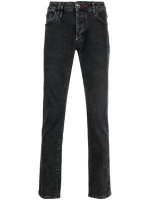 Philipp Plein jean Iconic Plein à coupe droite - Gris