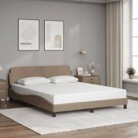 Bedframe met hoofdbord kunstleer cappuccinokleurig 160x200 cm