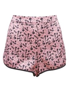 Fleur Du Mal short de pyjama en soie à fleurs - Rose