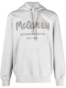 Alexander McQueen hoodie à imprimé graffiti - Gris