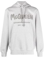 Alexander McQueen hoodie à imprimé graffiti - Gris