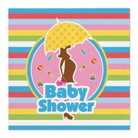 60x Babyshower feest servetten gekleurd 25 x 25 cm kinderverjaardag   - - thumbnail