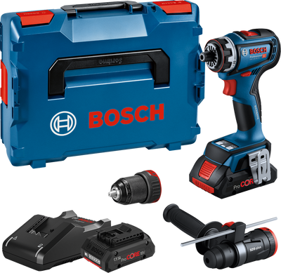 Bosch Blauw GSR 18V-90 FC Accuboormachine | 18V 4.0Ah in L-Boxx + GFA 18-M en GFA 18-H - 06019K6205