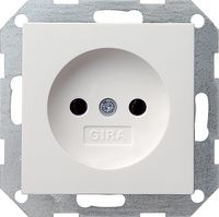 Gira 1-voudige wandcontactdoos zonder randaarde wit mat