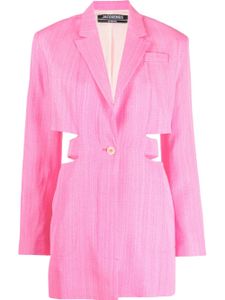 Jacquemus robe courte Bari à revers crantés - Rose