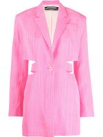 Jacquemus robe courte Bari à revers crantés - Rose - thumbnail