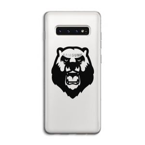 Angry Bear (black): Samsung Galaxy S10 4G Transparant Hoesje
