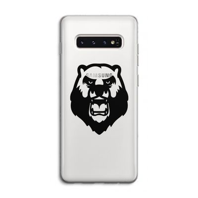 Angry Bear (black): Samsung Galaxy S10 4G Transparant Hoesje
