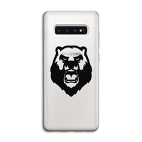 Angry Bear (black): Samsung Galaxy S10 4G Transparant Hoesje