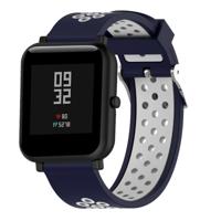 Dubbele kleur silicone sport polsband voor Xiaomi Huami Amazfit bip Lite versie 20mm (wit blauw)