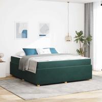 Bedframe met matras met matras Donkergroen 180 x 200 cm Fluweel