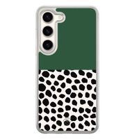 Samsung Galaxy S23 hybride hoesje - Green polka