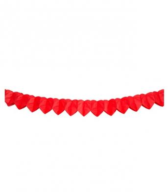 Rode Hartjes slinger - 2 meter - papier - Valentijnsdag - Huwelijk - versiering - feestartikelen