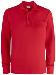 Clique 028235 Basic Polo LS Pocket - Rood - XS