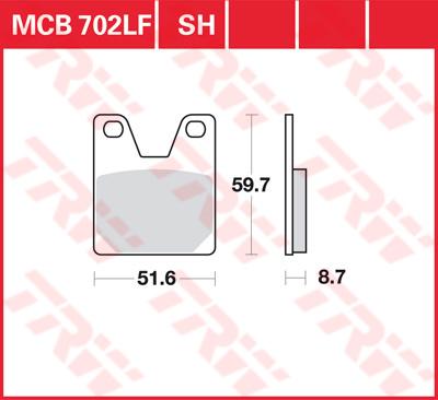 TRW Remblokken, en remschoenen voor de moto, MCB702 Allround organisch