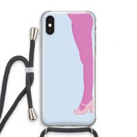 Pink panty: iPhone XS Transparant Hoesje met koord