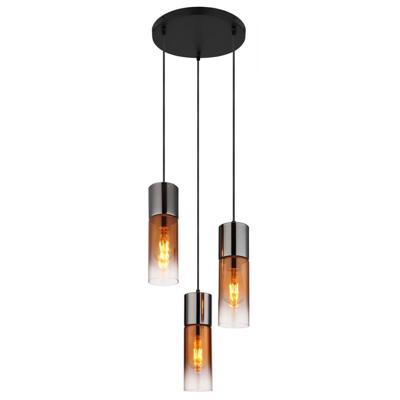 Globo Strakke hanglampAnnika 3-lichts gunmetal rond - 21000-3HG