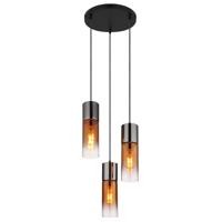 Globo Strakke hanglampAnnika 3-lichts gunmetal rond - 21000-3HG