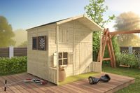 Speelhuisje Assepoester met verdiepingsvloer 220x220 cm- - Hout- Tuindeco