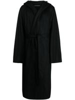 Julius slouch-hood belted-waist coat - Noir - thumbnail