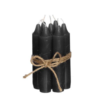 Diner kaarsen set 7 stuks H. 11 cm zwart - Hortus