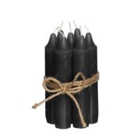 Diner kaarsen set 7 stuks H. 11 cm zwart - Hortus
