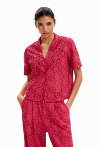 Kort resort shirt kant - RED - M