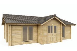 Interflex Tuinlodge 880x580 cm 50 mm vuren blank- Zadeldak- Onbehandeld vurenhout- Interflex