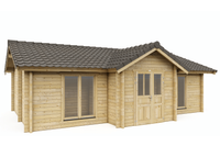 Interflex Tuinlodge 880x580 cm 50 mm vuren blank- Zadeldak- Onbehandeld vurenhout- Interflex Interflex Tuinlodge 880x580 cm 50 mm vuren blank- Zadeldak- Onbehandeld vurenhout- Interflex
