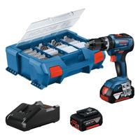 Bosch Professional GSB 18V-55 Accu klop-/schroefboormachine 18V 4.0Ah + 83-delige accessoireset in L-Case - 06019H530A