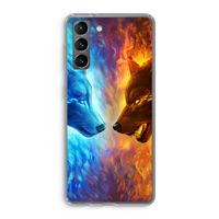 Fire & Ice: Samsung Galaxy S21 Transparant Hoesje