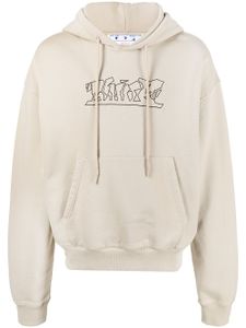 Off-White hoodie à logo brodé - Marron