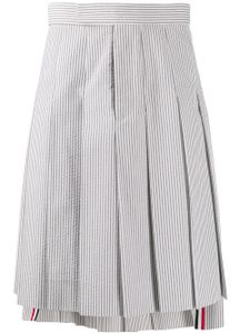 Thom Browne jupe mi-longue en seersucker - Gris