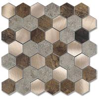 Zelfklevend Mozaiek Hexagon Koper V-Groef